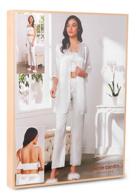 Pierre Cardin Kadın Pijama Takımı 3'lü Saten