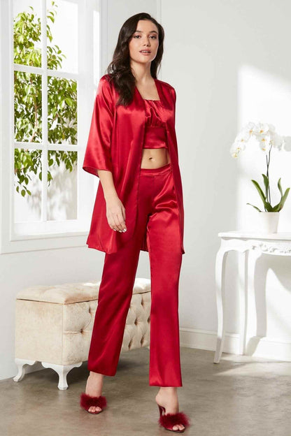 Pierre Cardin Kadın Pijama Takımı 3'lü Saten