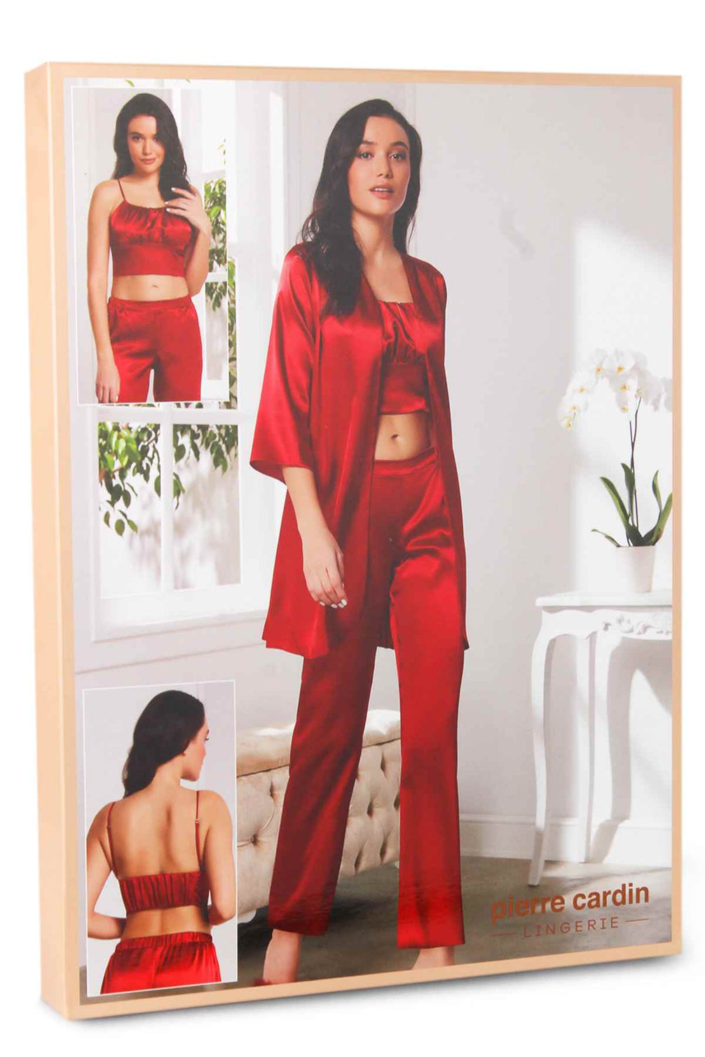 Pierre Cardin Kadın Pijama Takımı 3'lü Saten