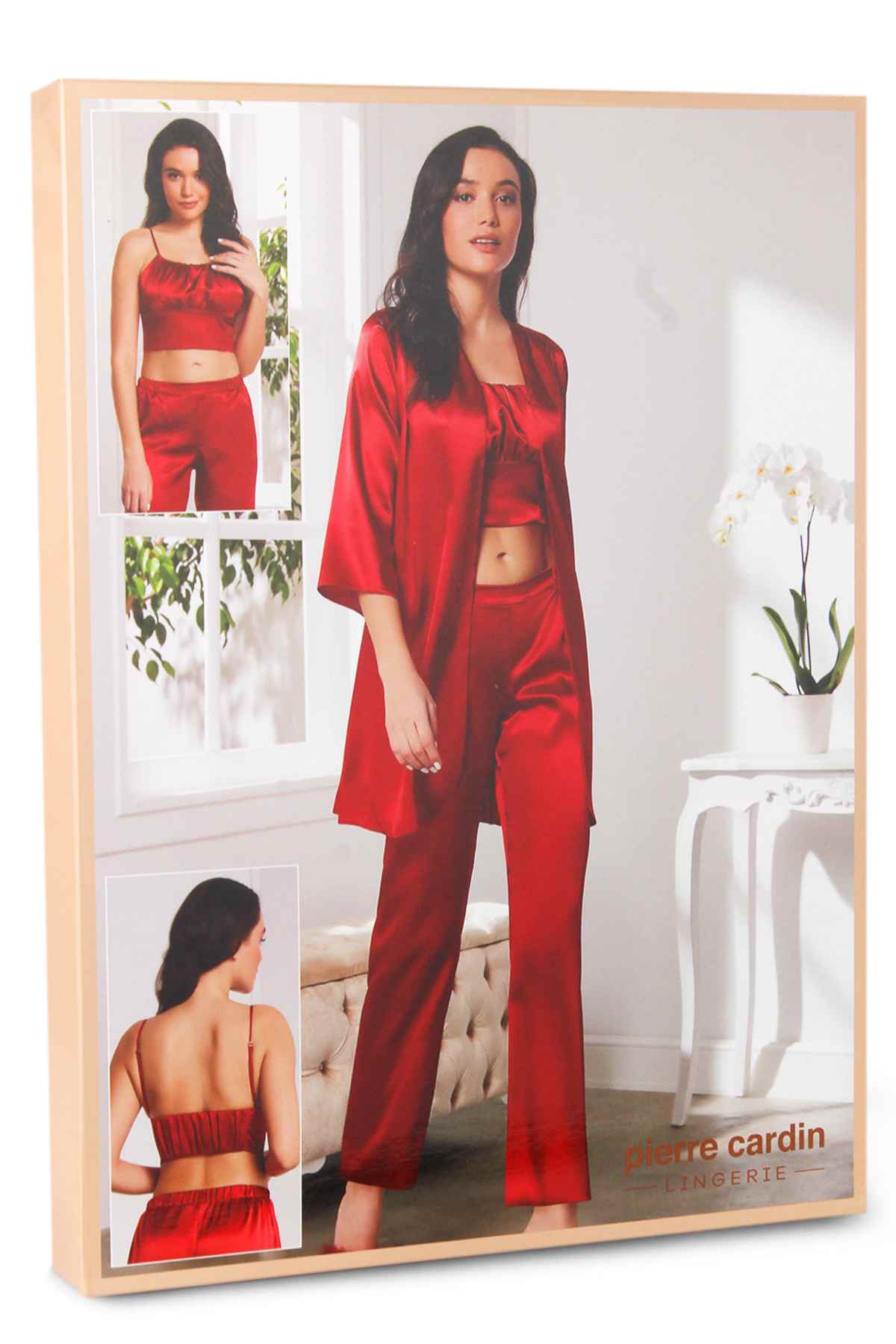 Pierre Cardin Kadın Pijama Takımı 3'lü Saten