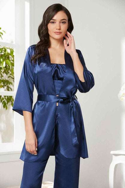 Pierre Cardin Kadın Pijama Takımı 3'lü Saten