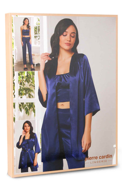 Pierre Cardin Kadın Pijama Takımı 3'lü Saten