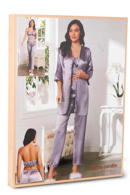 Pierre Cardin Kadın Pijama Takımı 3'lü Saten