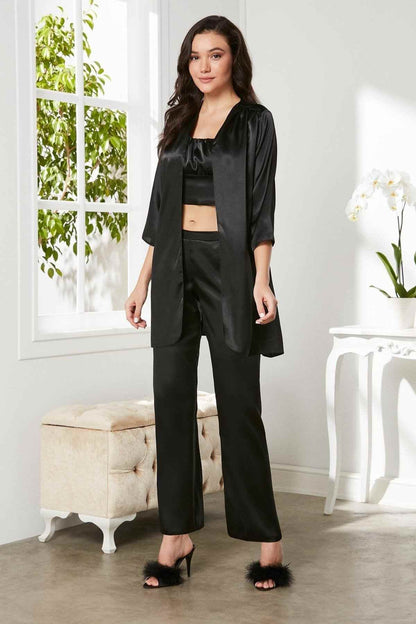 Pierre Cardin Kadın Pijama Takımı 3'lü Saten