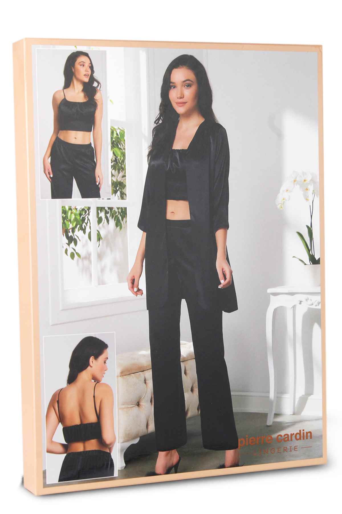 Pierre Cardin Kadın Pijama Takımı 3'lü Saten