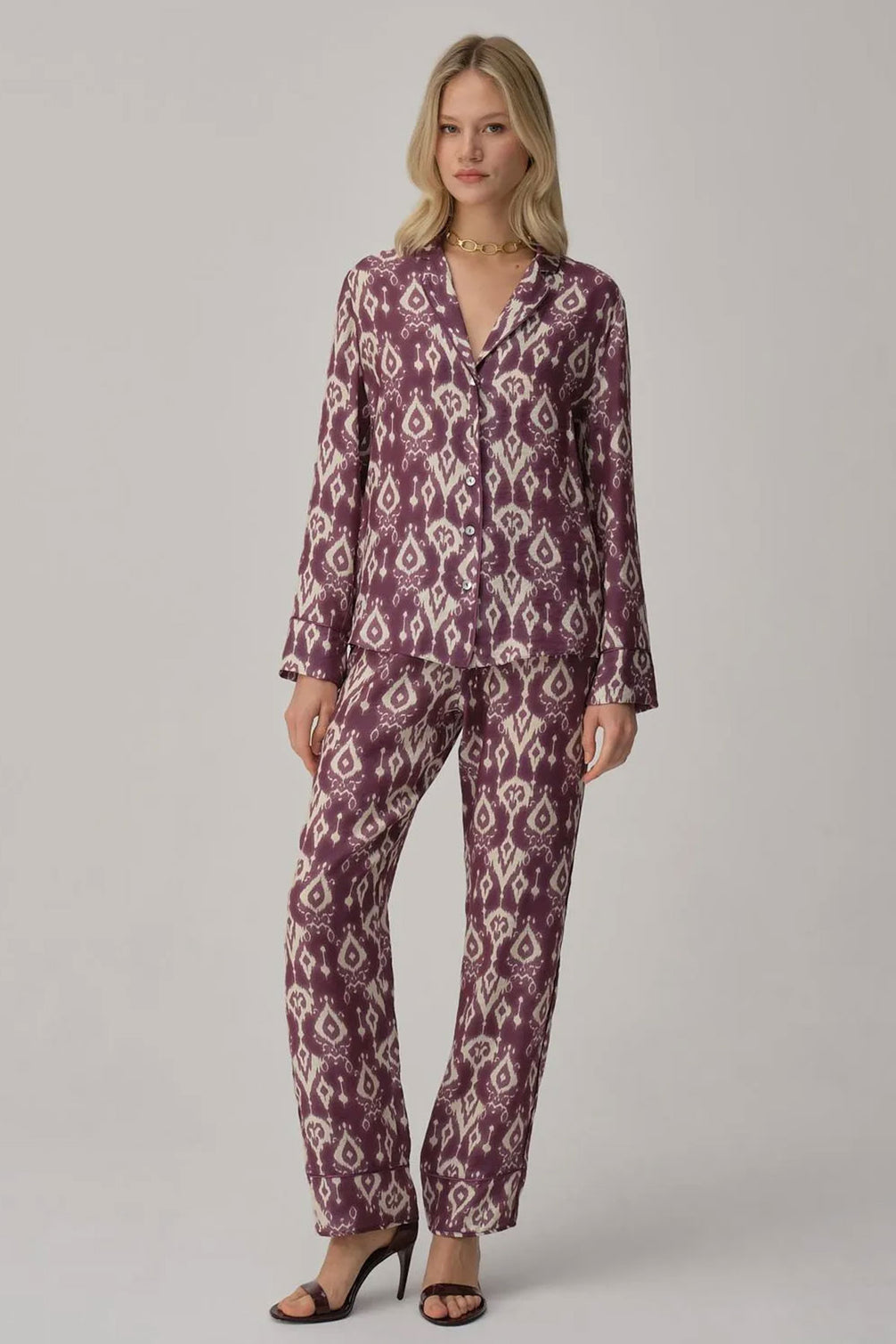 Pierre Cardin Kadın Pijama Takımı Desenli Biyeli