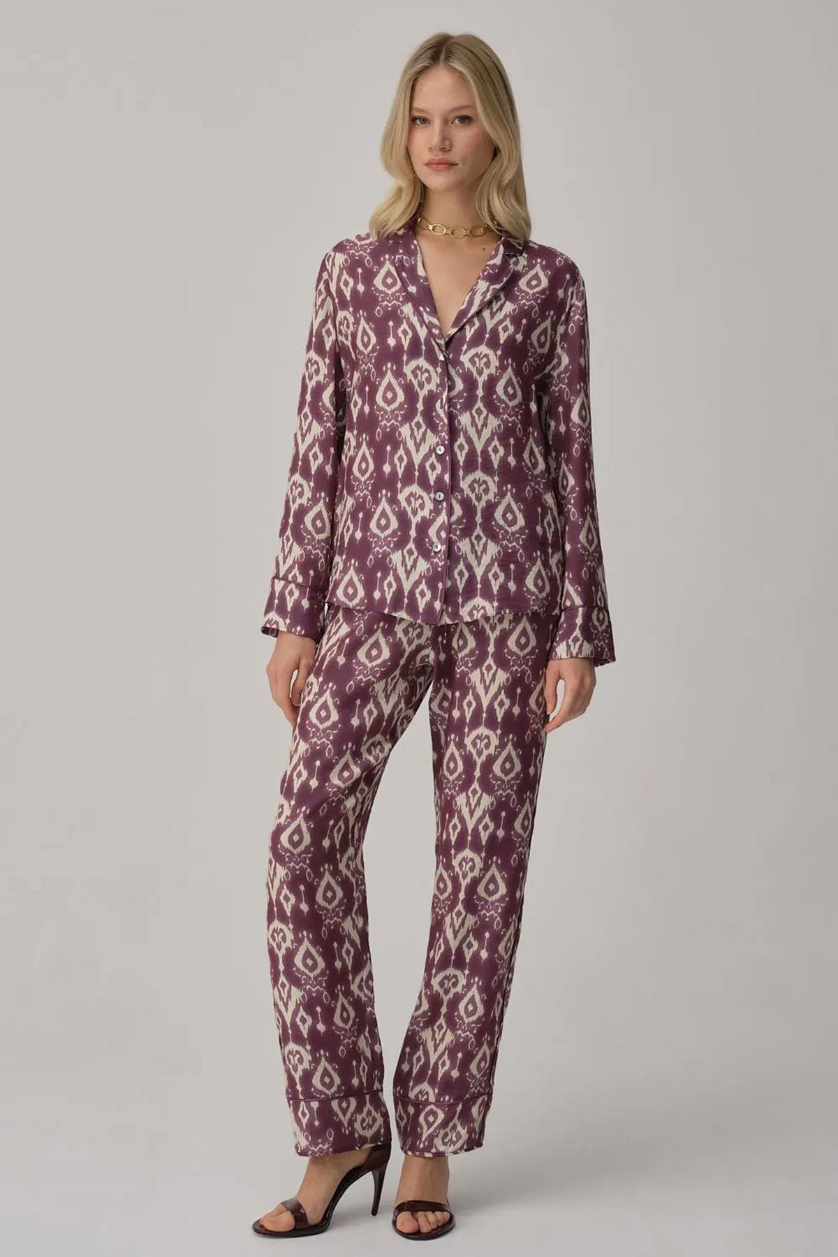 Pierre Cardin Kadın Pijama Takımı Desenli Biyeli