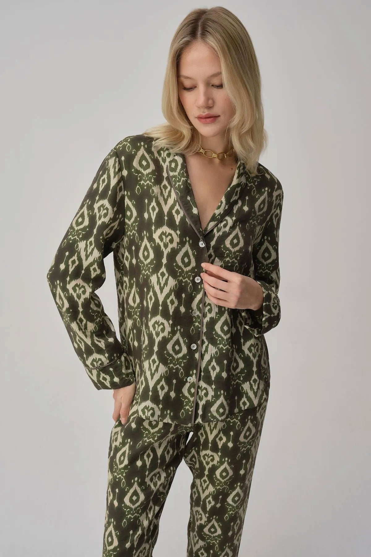 Pierre Cardin Kadın Pijama Takımı Desenli Biyeli