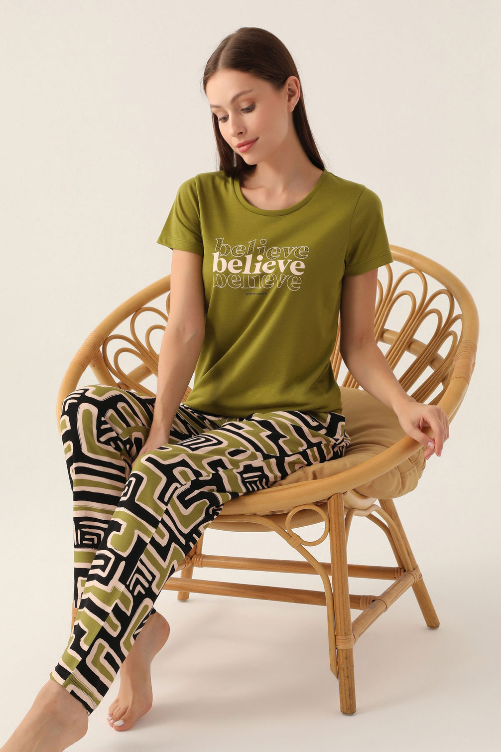 Pierre Cardin Kadın Pijama Takımı Kısa Kollu Bisiklet Yakalı Süprem