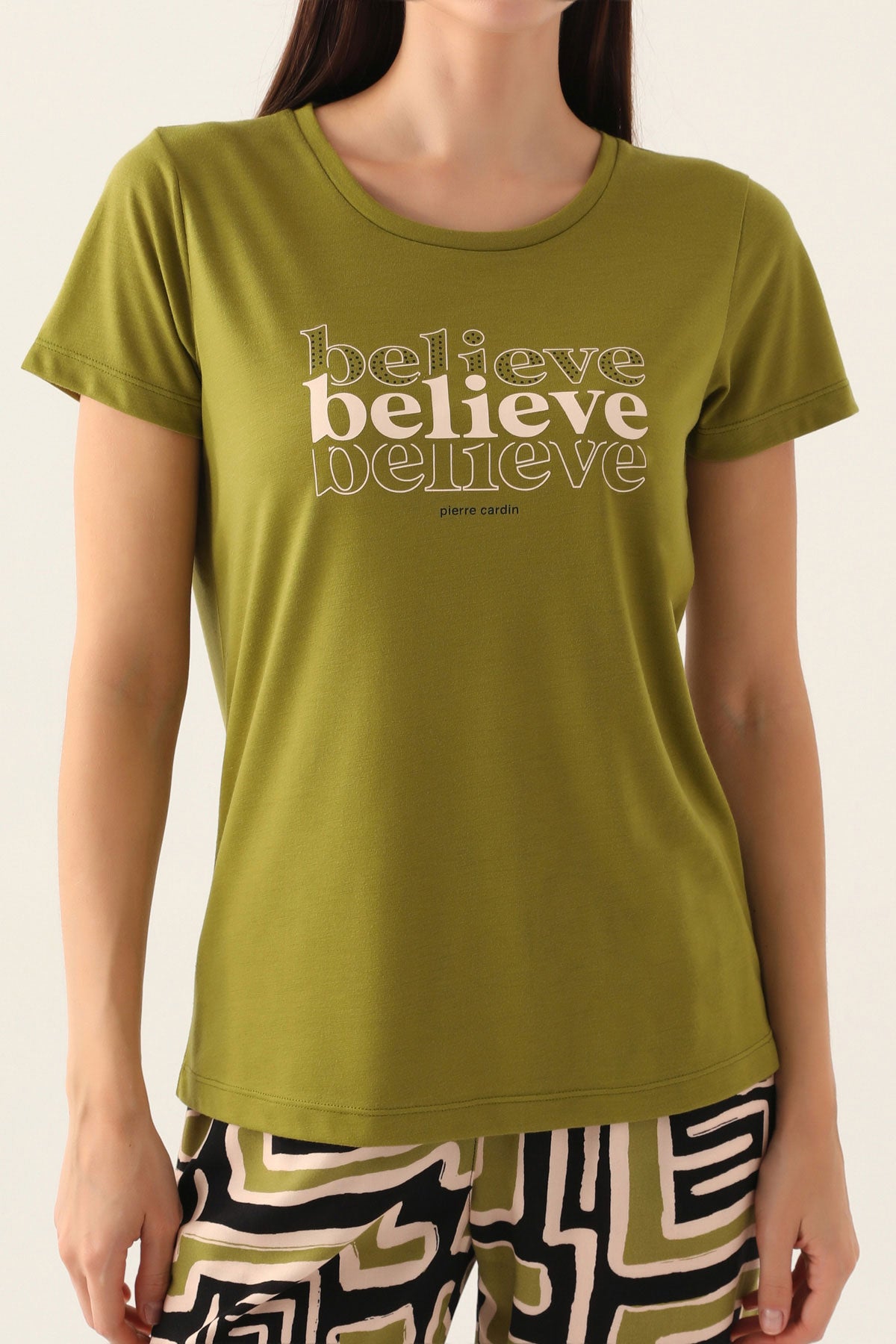 Pierre Cardin Kadın Pijama Takımı Kısa Kollu Bisiklet Yakalı Süprem