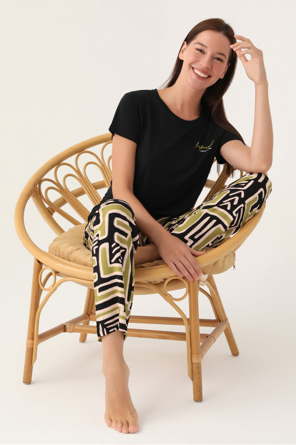 Pierre Cardin Kadın Pijama Takımı Kısa Kollu Bisiklet Yakalı Süprem