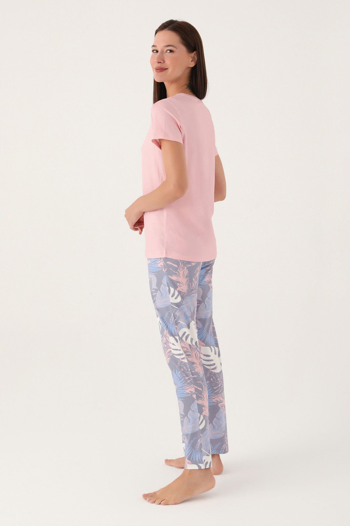 Pierre Cardin Kadın Pijama Takımı Kısa Kollu Yaka 4 Düğmeli Süprem