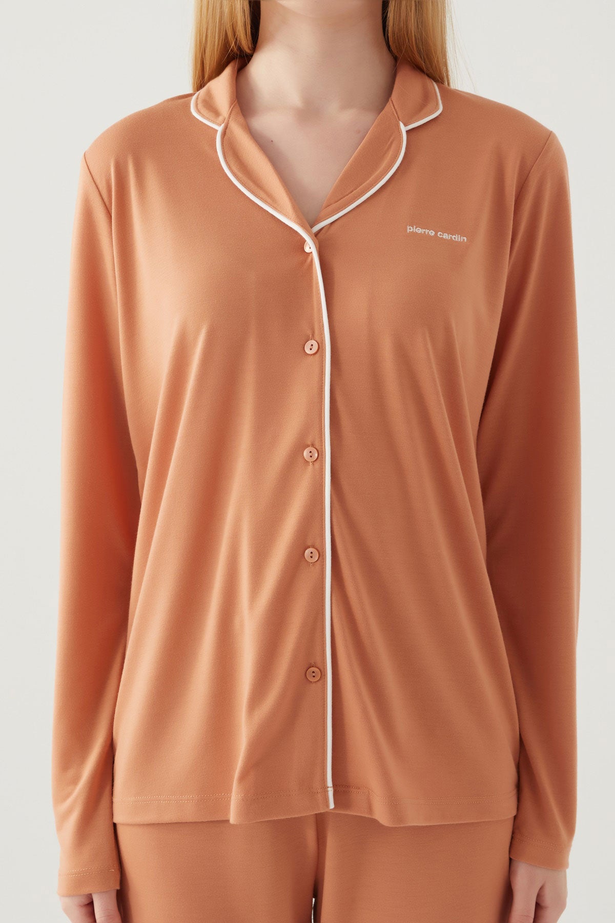 Pierre Cardin Kadın Pijama Takımı Uzun Kollu Önden Düğmeli Süprem