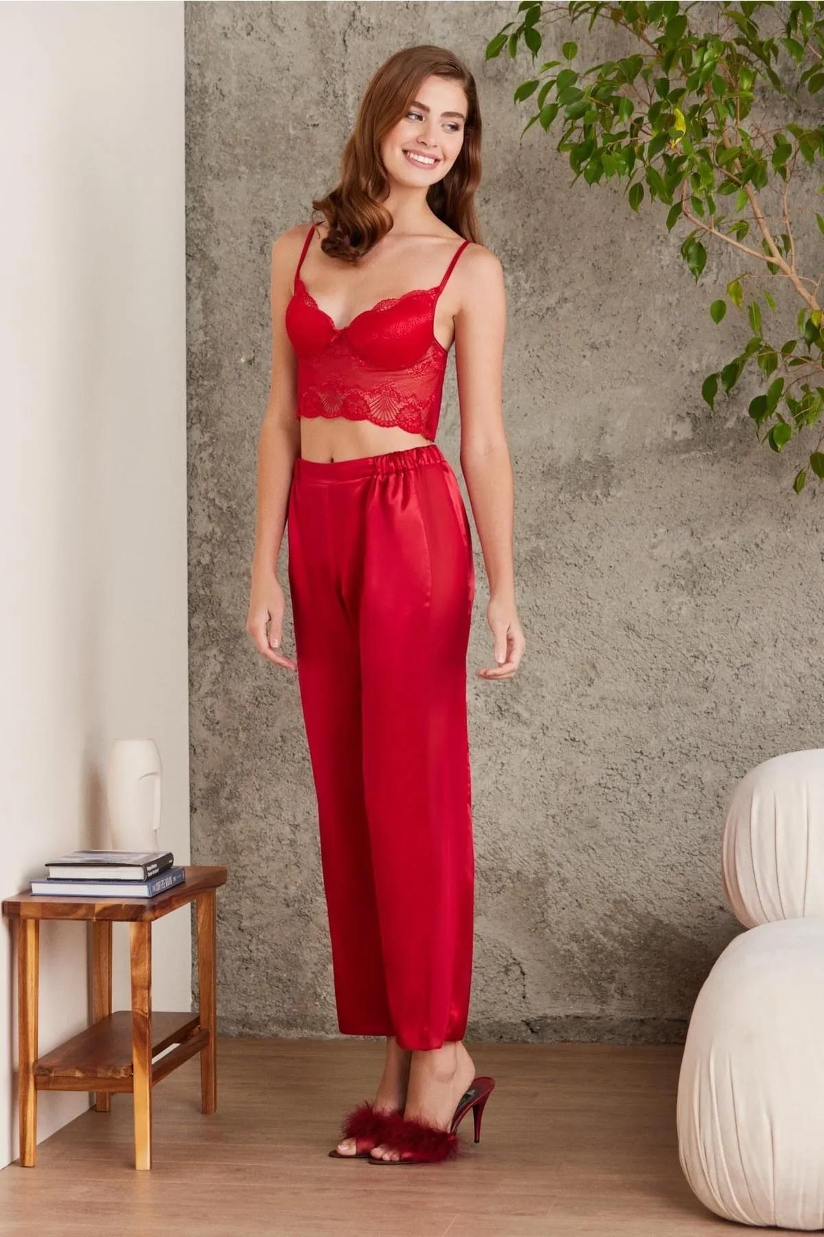 Pierre Cardin Kadın Saten 4'lü Takım
