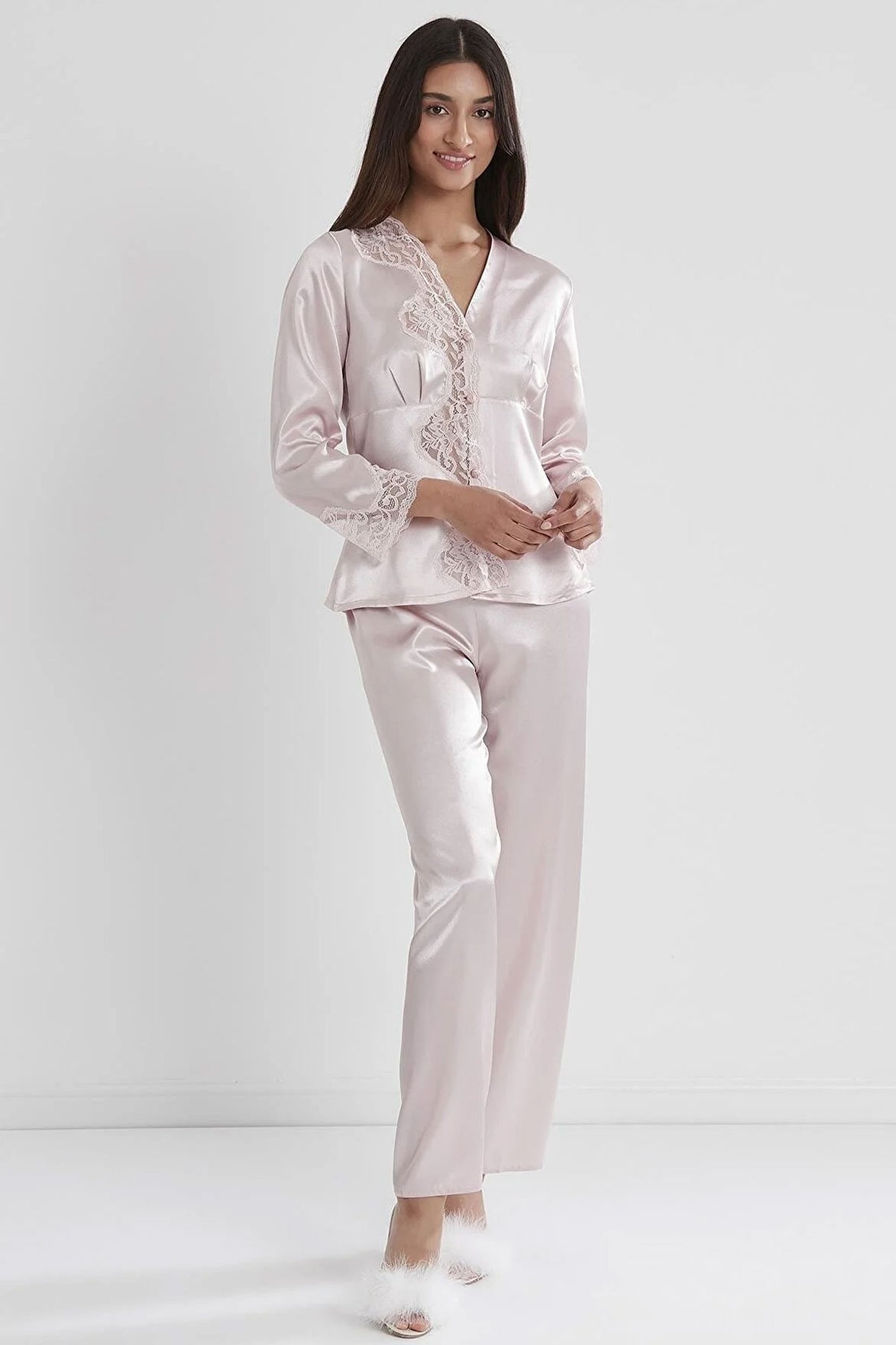 Pierre Cardin Kadın Saten Pijama Takımı