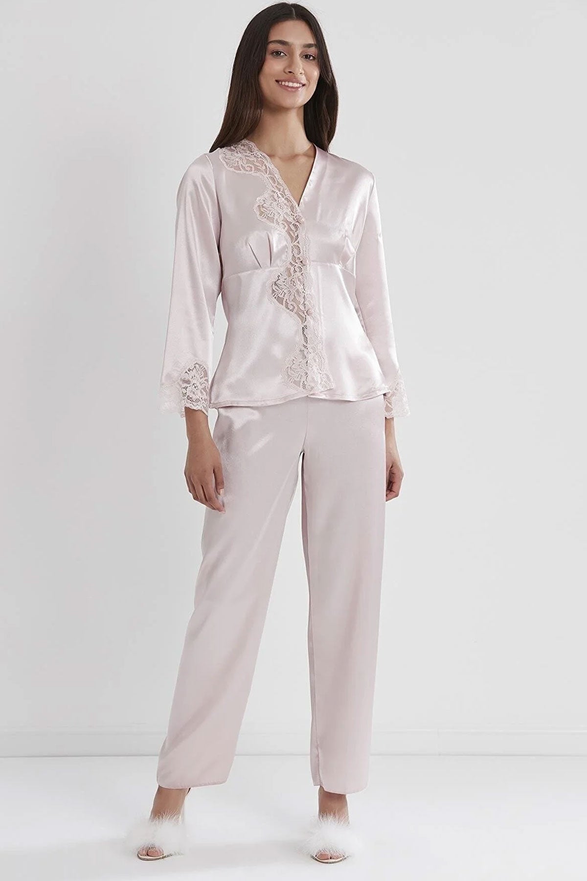 Pierre Cardin Kadın Saten Pijama Takımı