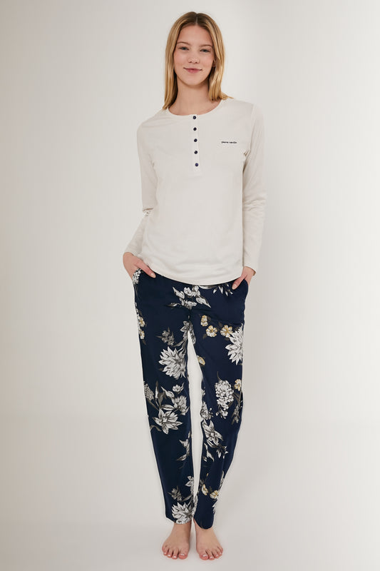 Pierre Cardin Kadın Uzun Kollu Büyük Beden Pijama Takımı Süprem