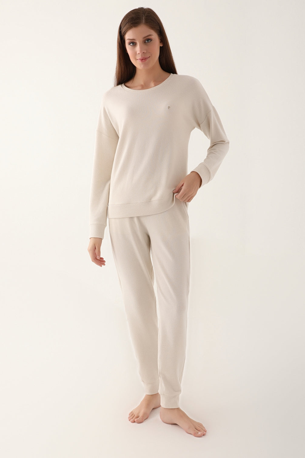 Pierre Cardin Kadın Uzun Kollu Büyük Beden Pijama Takımı Süprem