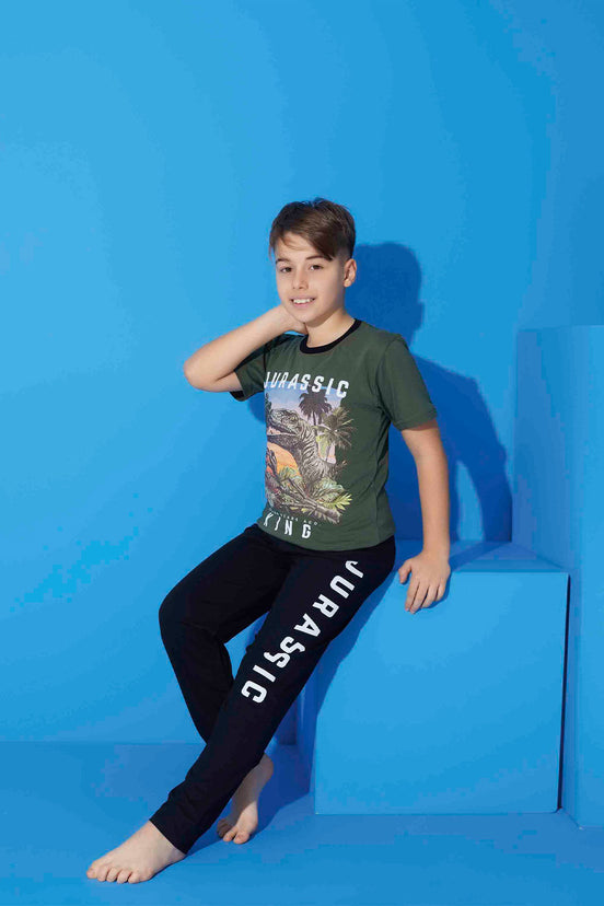 Pijamax Erkek Çocuk Pijama Takımı Kısa Kollu King Baskılı