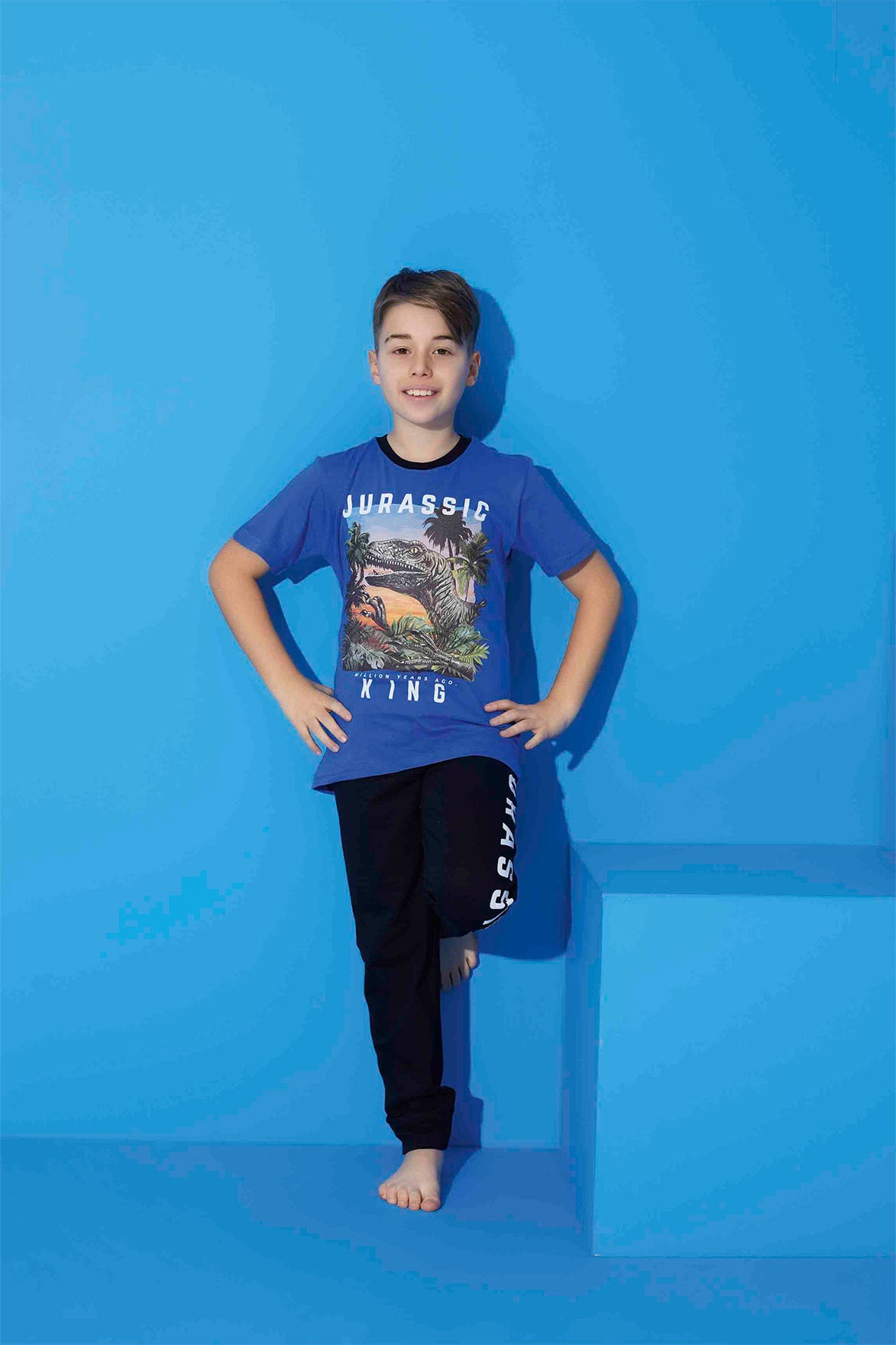 Pijamax Erkek Çocuk Pijama Takımı Kısa Kollu King Baskılı