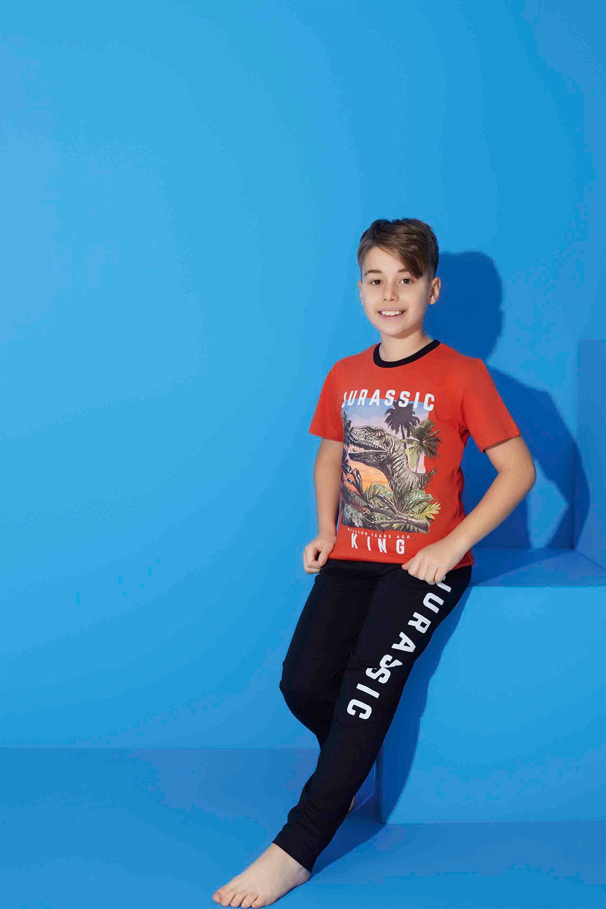 Pijamax Erkek Çocuk Pijama Takımı Kısa Kollu King Baskılı