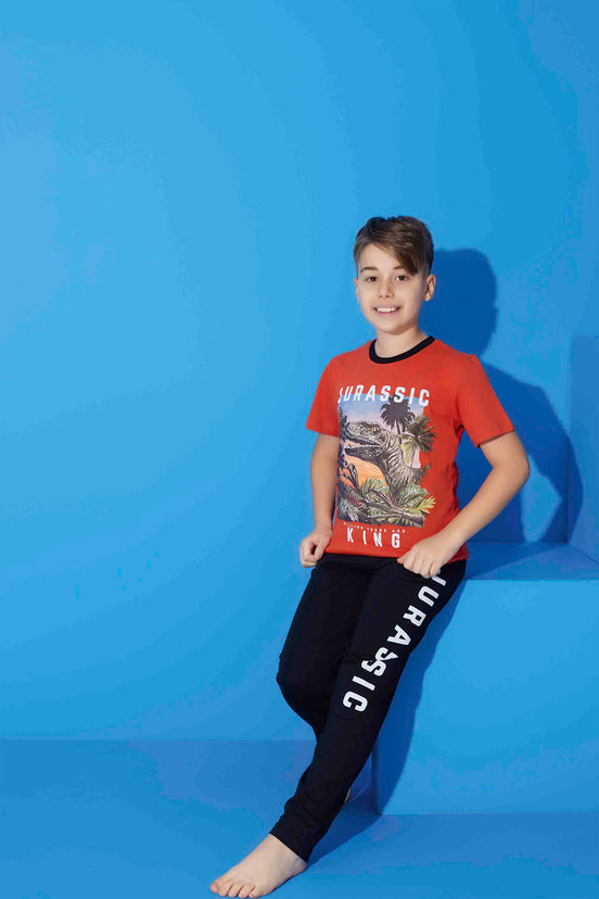 Pijamax Erkek Çocuk Pijama Takımı Kısa Kollu King Baskılı
