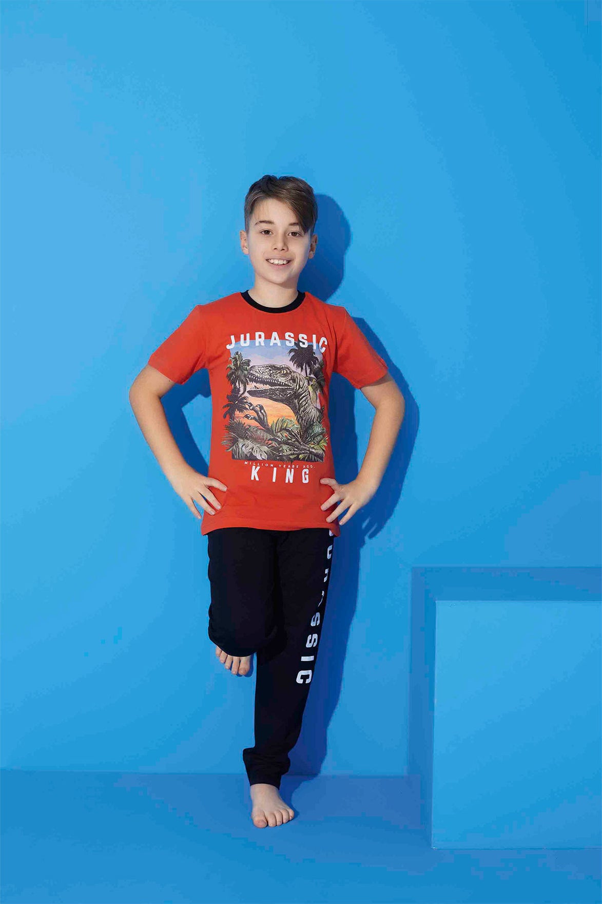 Pijamax Erkek Çocuk Pijama Takımı Kısa Kollu King Baskılı