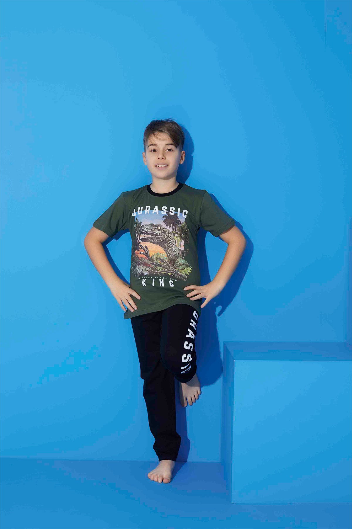 Pijamax Erkek Çocuk Pijama Takımı Kısa Kollu King Baskılı