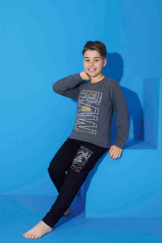 Pijamax Erkek Çocuk Pijama Takımı Uzun Kollu Baskılı Raw