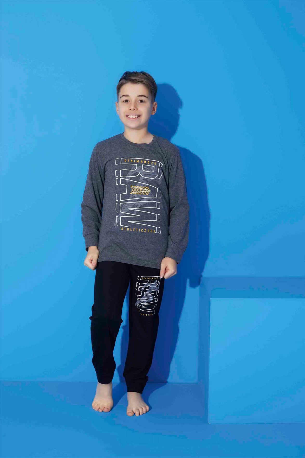 Pijamax Erkek Çocuk Pijama Takımı Uzun Kollu Baskılı Raw
