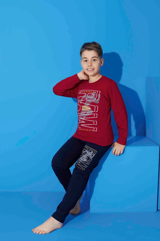 Pijamax Erkek Çocuk Pijama Takımı Uzun Kollu Baskılı Raw
