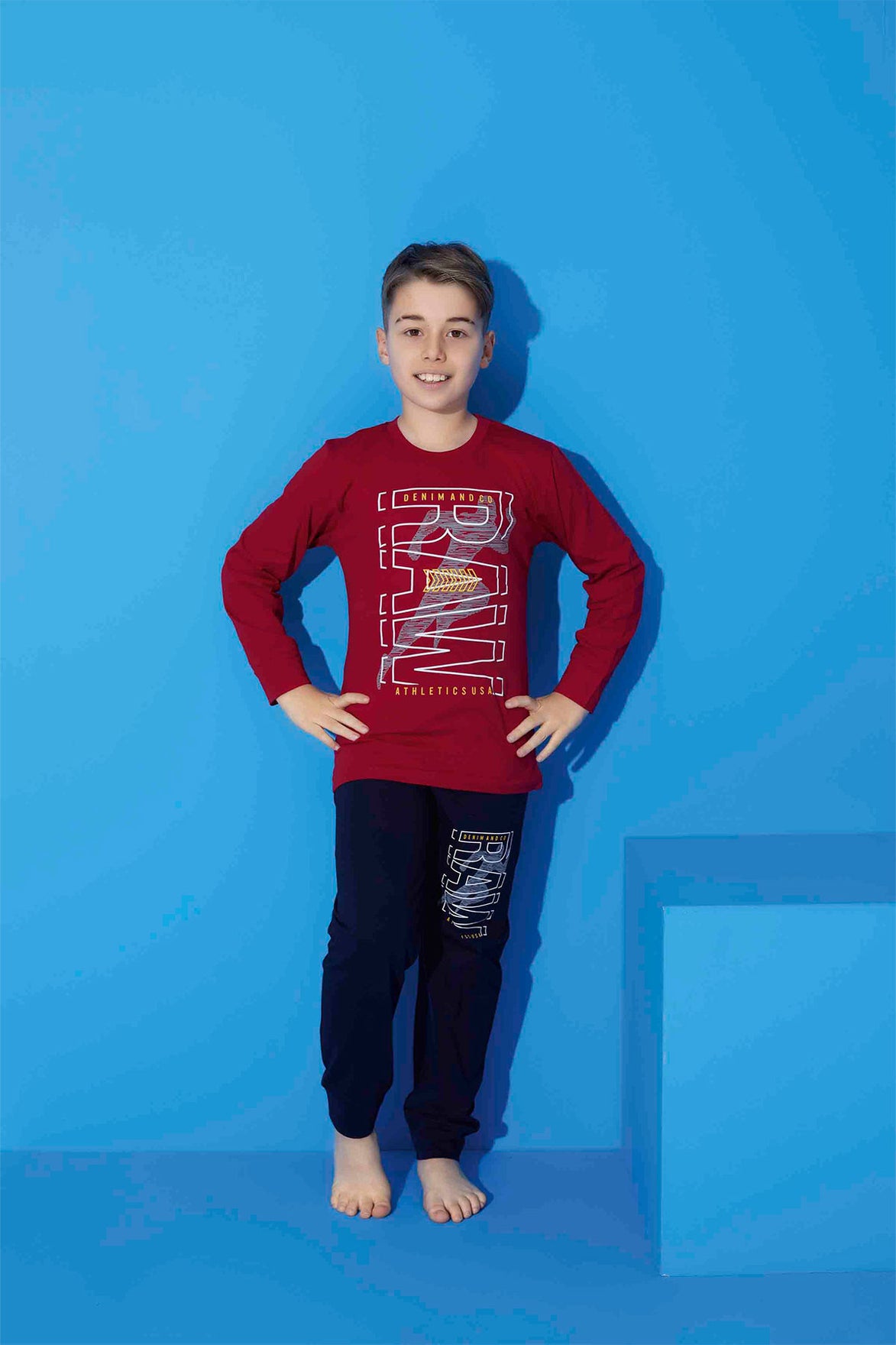 Pijamax Erkek Çocuk Pijama Takımı Uzun Kollu Baskılı Raw
