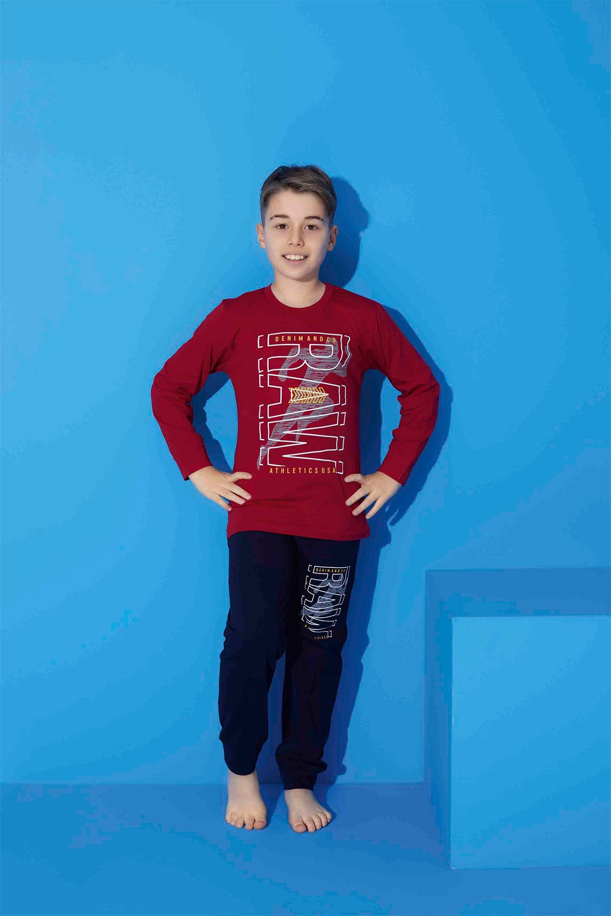 Pijamax Erkek Çocuk Pijama Takımı Uzun Kollu Baskılı Raw