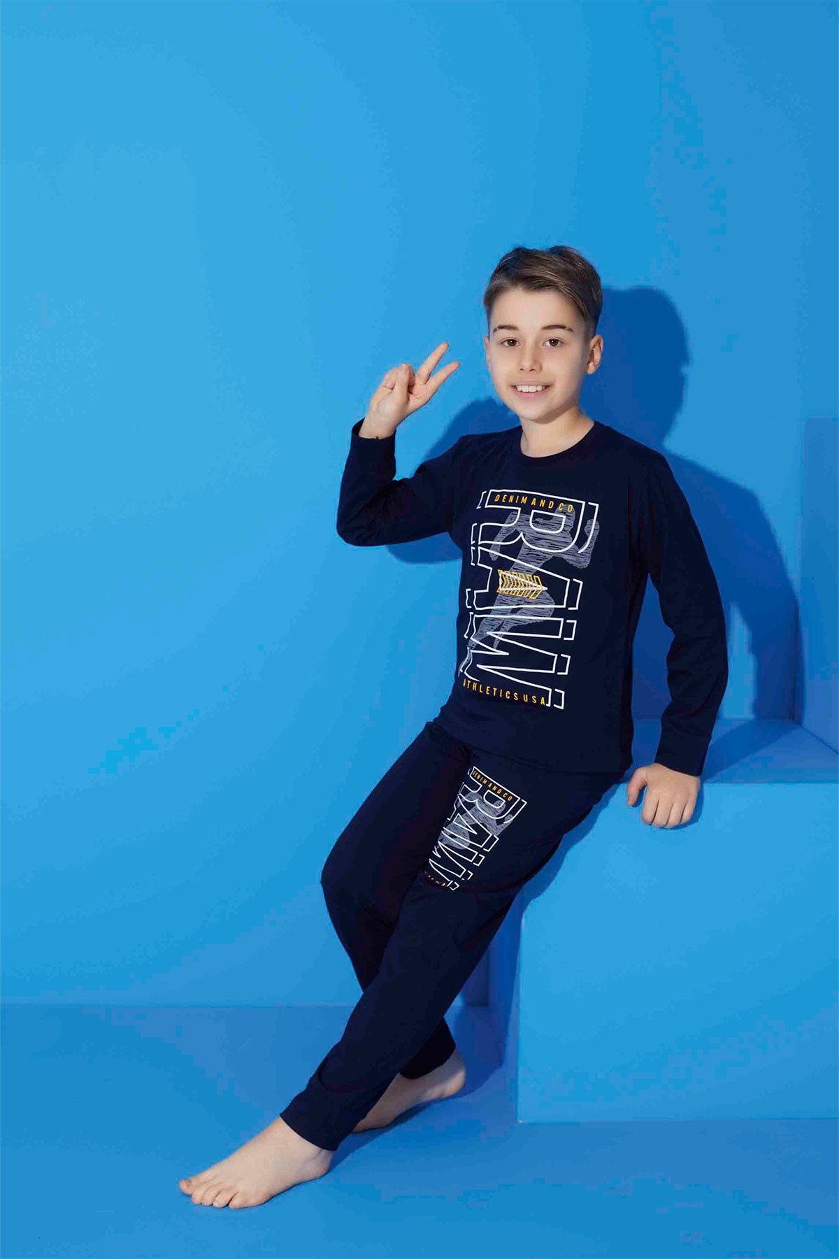 Pijamax Erkek Çocuk Pijama Takımı Uzun Kollu Baskılı Raw