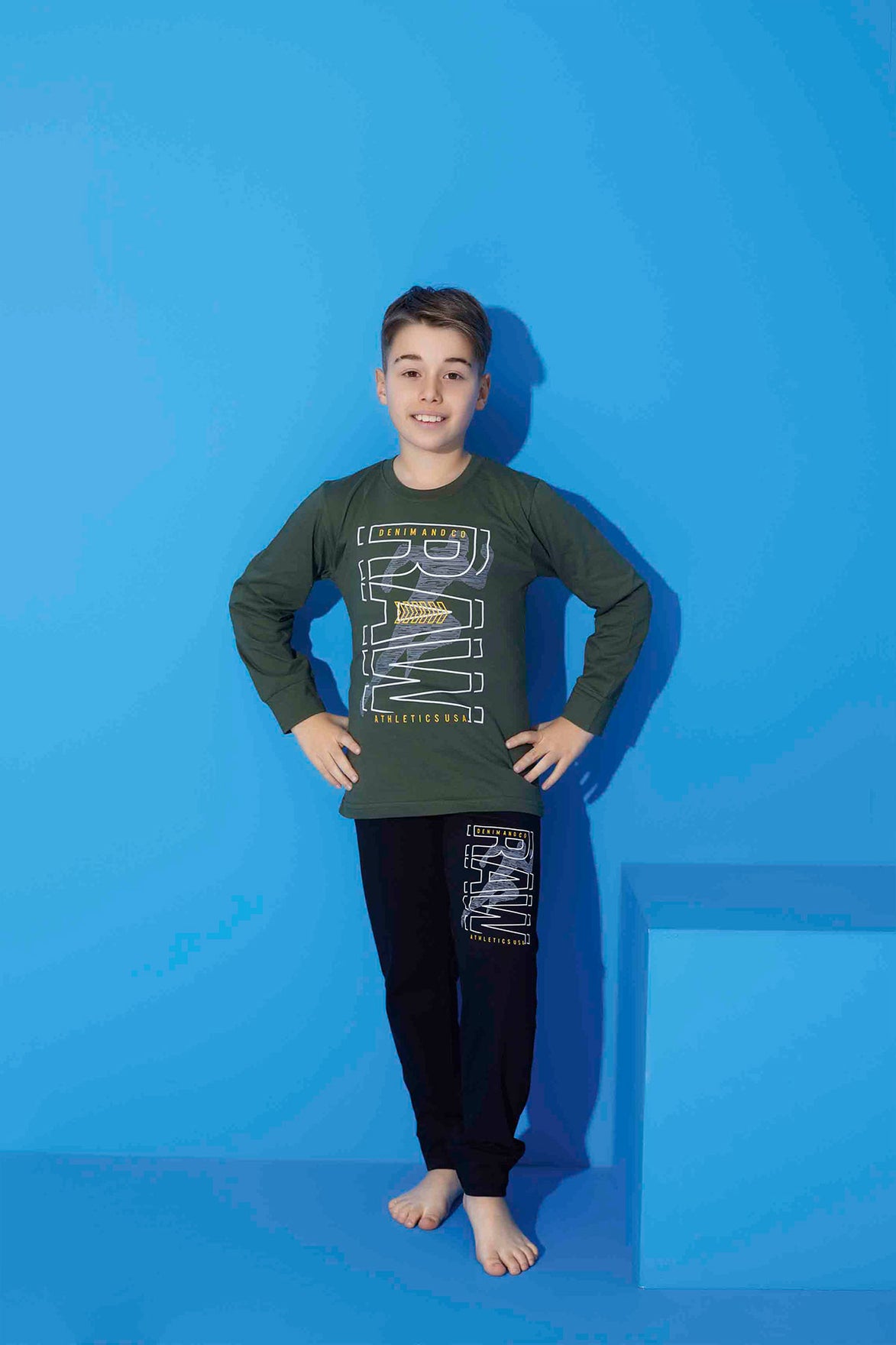 Pijamax Erkek Çocuk Pijama Takımı Uzun Kollu Baskılı Raw