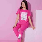 Pijamax Kız Çocuk Pijama Takımı Kısa Kollu Kedi Baskılı
