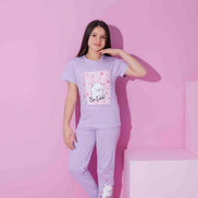 Pijamax Kız Çocuk Pijama Takımı Kısa Kollu Kedi Baskılı