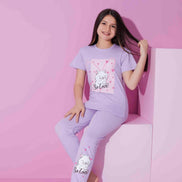 Pijamax Kız Çocuk Pijama Takımı Kısa Kollu Kedi Baskılı