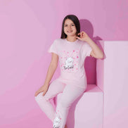 Pijamax Kız Çocuk Pijama Takımı Kısa Kollu Kedi Baskılı
