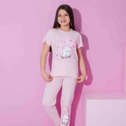 Pijamax Kız Çocuk Pijama Takımı Kısa Kollu Kedi Baskılı