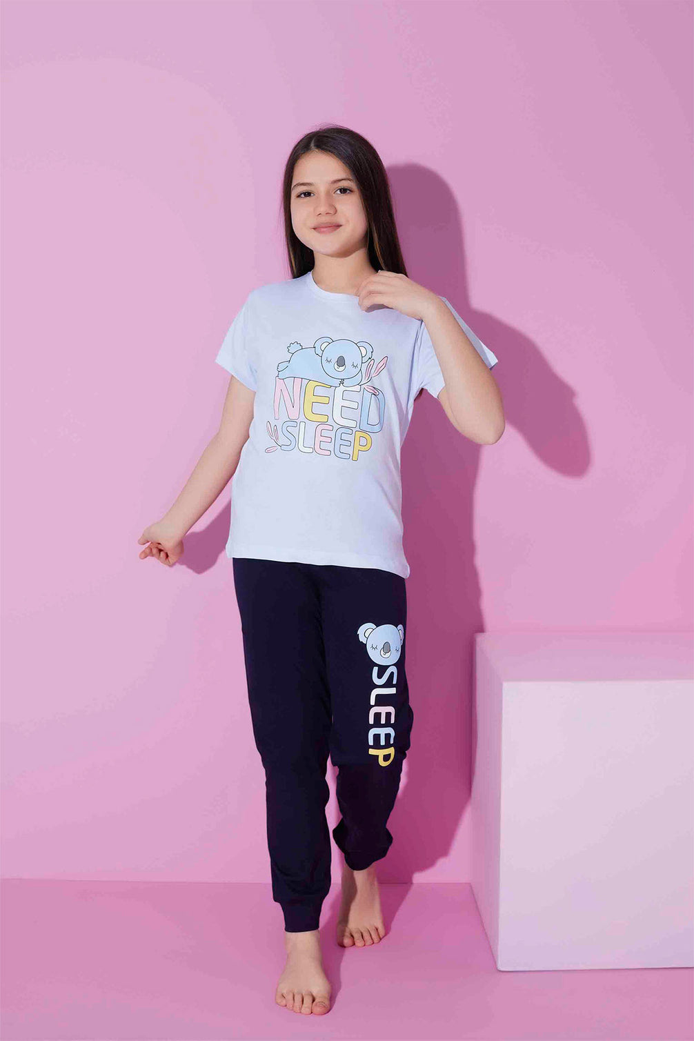 Pijamax Kız Çocuk Pijama Takımı Kısa Kollu Koala Baskılı