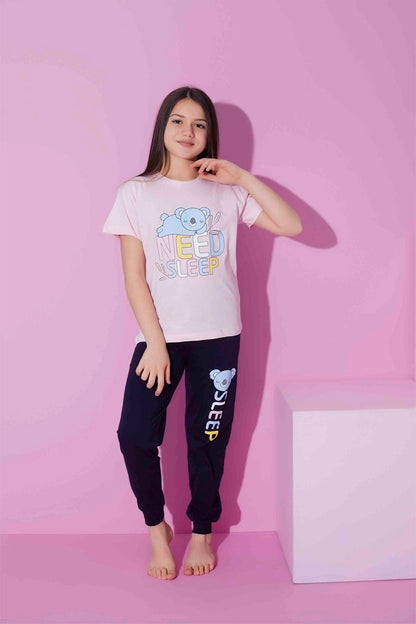 Pijamax Kız Çocuk Pijama Takımı Kısa Kollu Koala Baskılı