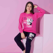 Pijamax Kız Çocuk Pijama Takımı Uzun Kollu Baskılı Panda