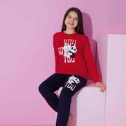 Pijamax Kız Çocuk Pijama Takımı Uzun Kollu Baskılı Panda