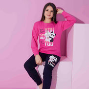 Pijamax Kız Çocuk Pijama Takımı Uzun Kollu Baskılı Panda