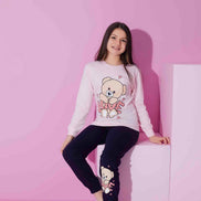 Pijamax Kız Çocuk Pijama Takımı Uzun Kollu Love Ayıcık Baskılı