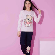 Pijamax Kız Çocuk Pijama Takımı Uzun Kollu Love Ayıcık Baskılı