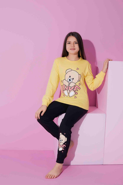 Pijamax Kız Çocuk Pijama Takımı Uzun Kollu Love Baskılı