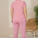 Pijamoni Kadın Büyük Beden Pijama Takımı Kıssa Kollu Çiçek Desenli