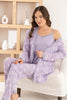 Pijamoni Kadın Pijama Sabahlık Takım İp Askılı Milan Yakası Kolları Paçası Dantelli Desenli